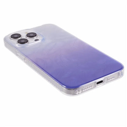 MP Series For iPhone 14 Pro Max Phone Case TPU+Acrylic Gradient Cover Feathers Pattern Design