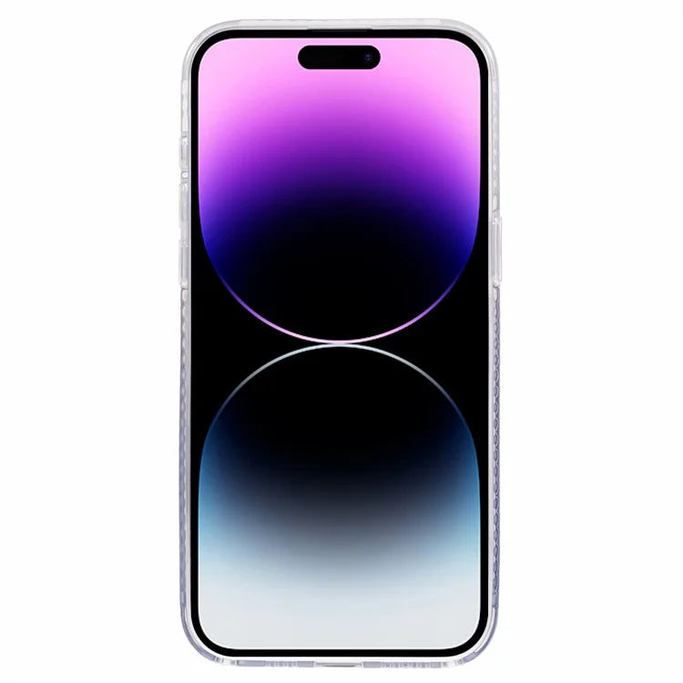 MP Series For iPhone 14 Pro Max Phone Case TPU+Acrylic Gradient Cover Feathers Pattern Design