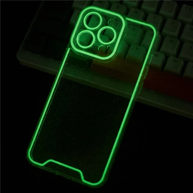 XW Series For iPhone 15 Pro Max TPU Case Luminous Noctilucent Back Shell with Precise Lens Cutout