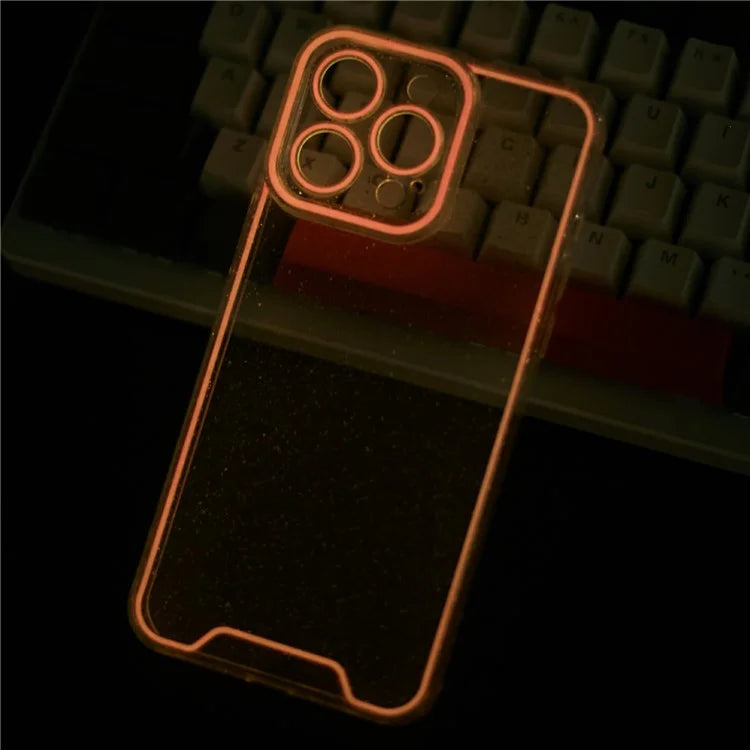 XW Series For iPhone 15 Pro Max TPU Case Luminous Noctilucent Back Shell with Precise Lens Cutout