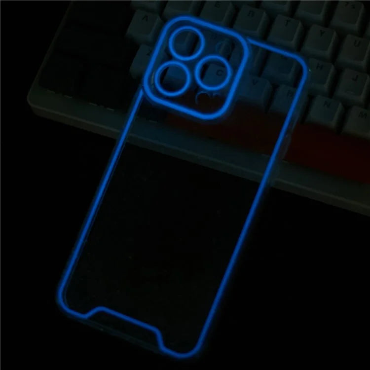 XW Series For iPhone 14 Pro Phone Case Glitter Powder Shockproof TPU Cover with Luminous Design
