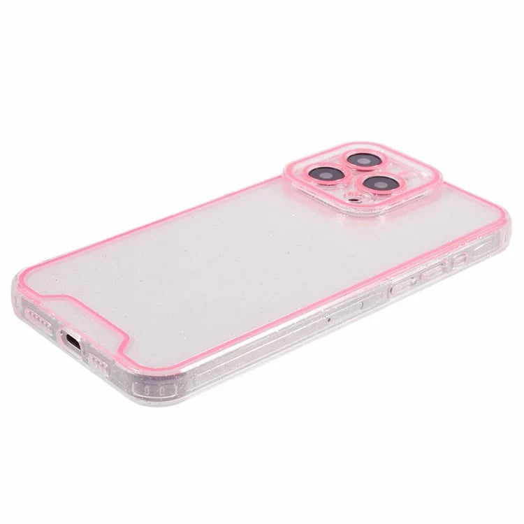 XW Series For iPhone 14 Pro Phone Case Glitter Powder Shockproof TPU Cover with Luminous Design