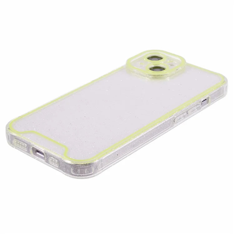 XW Series For iPhone 13 TPU Case Luminous Frame Glitter Bling Phone Cover