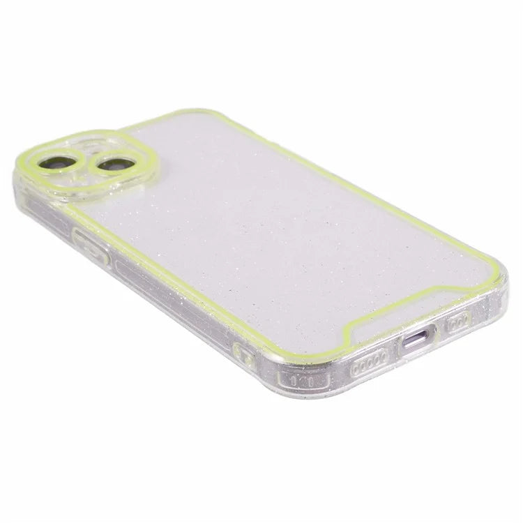 XW Series For iPhone 13 TPU Case Luminous Frame Glitter Bling Phone Cover