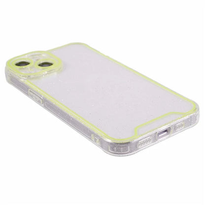 XW Series For iPhone 13 TPU Case Luminous Frame Glitter Bling Phone Cover
