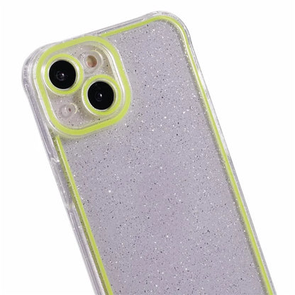XW Series For iPhone 13 TPU Case Luminous Frame Glitter Bling Phone Cover
