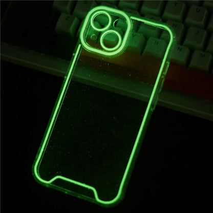 XW Series For iPhone 13 TPU Case Luminous Frame Glitter Bling Phone Cover