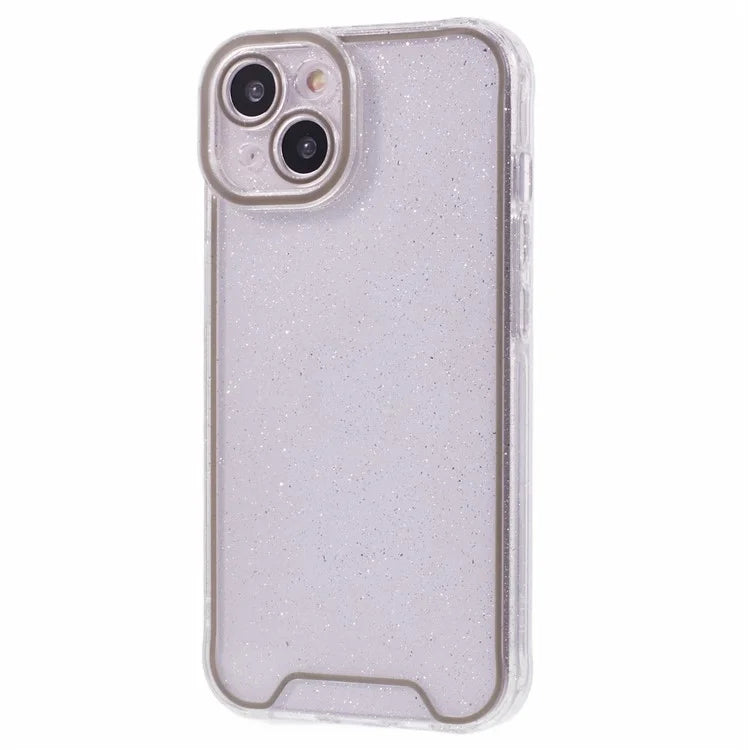 XW Series For iPhone 13 TPU Case Luminous Frame Glitter Bling Phone Cover
