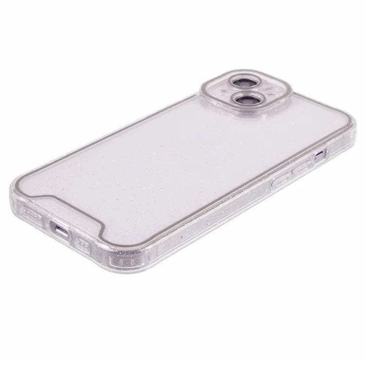 XW Series For iPhone 13 TPU Case Luminous Frame Glitter Bling Phone Cover