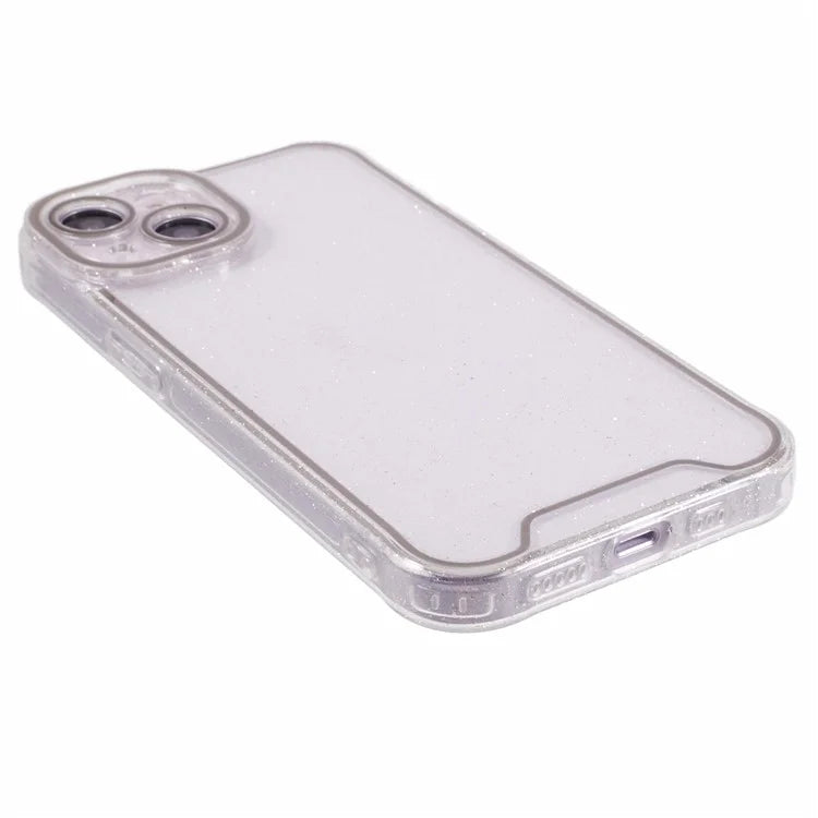 XW Series For iPhone 13 TPU Case Luminous Frame Glitter Bling Phone Cover