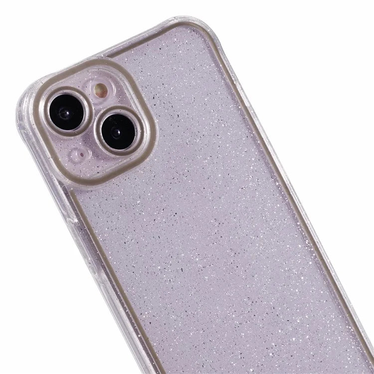 XW Series For iPhone 13 TPU Case Luminous Frame Glitter Bling Phone Cover
