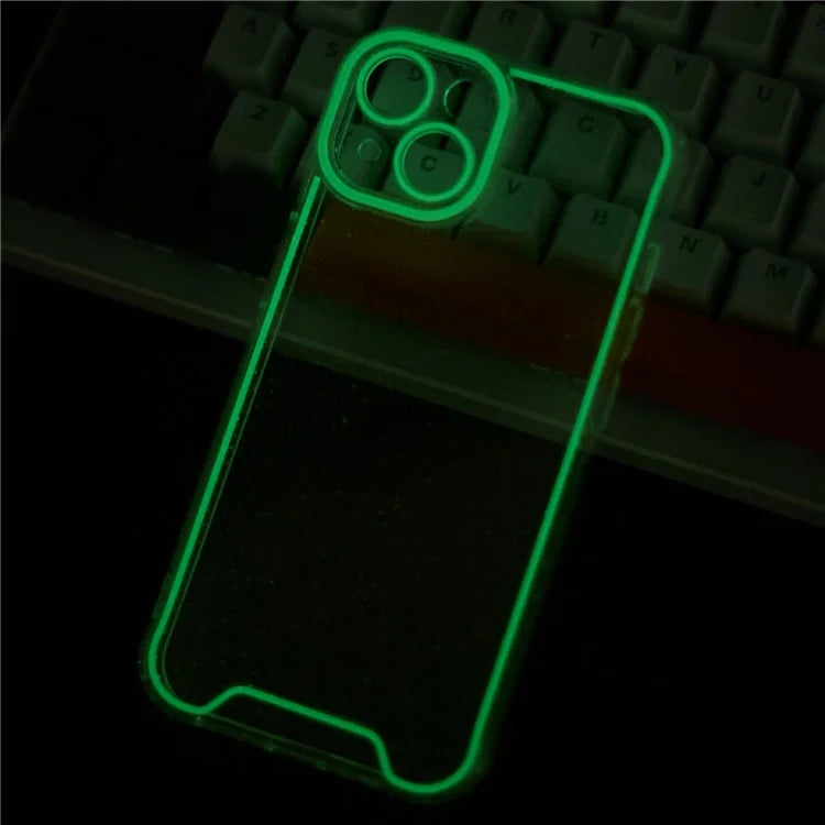 XW Series For iPhone 13 TPU Case Luminous Frame Glitter Bling Phone Cover