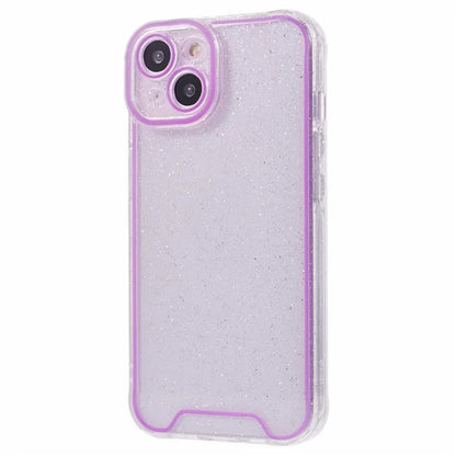 XW Series For iPhone 13 TPU Case Luminous Frame Glitter Bling Phone Cover