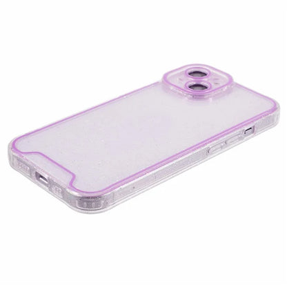 XW Series For iPhone 13 TPU Case Luminous Frame Glitter Bling Phone Cover