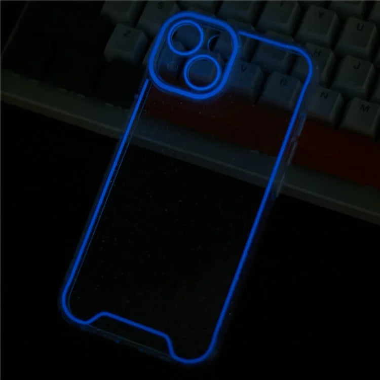 XW Series For iPhone 13 TPU Case Luminous Frame Glitter Bling Phone Cover