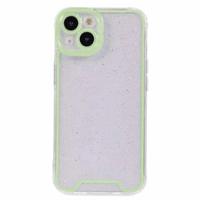 XW Series For iPhone 13 TPU Case Luminous Frame Glitter Bling Phone Cover
