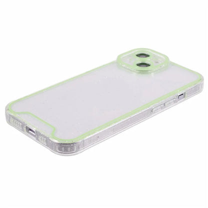 XW Series For iPhone 13 TPU Case Luminous Frame Glitter Bling Phone Cover