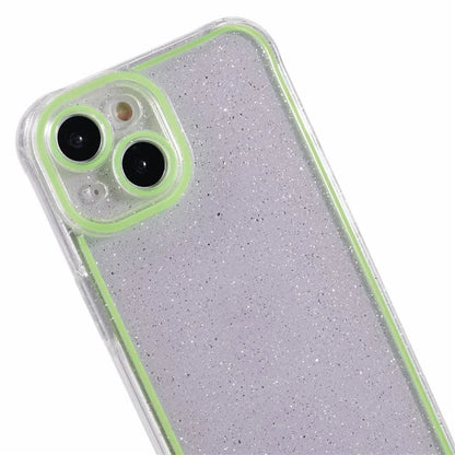 XW Series For iPhone 13 TPU Case Luminous Frame Glitter Bling Phone Cover