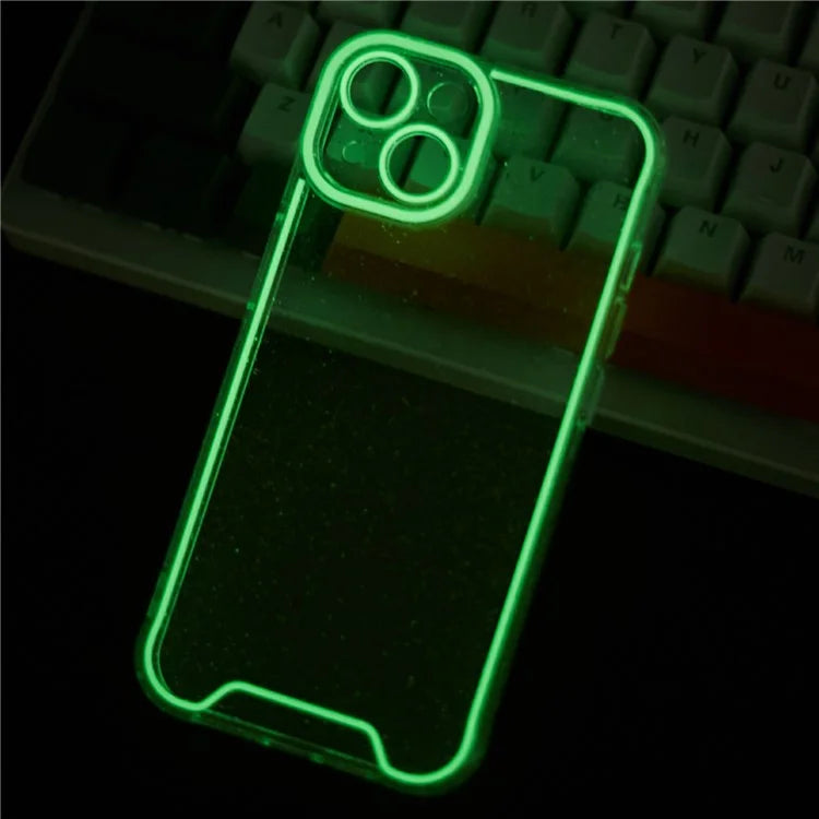 XW Series For iPhone 13 TPU Case Luminous Frame Glitter Bling Phone Cover