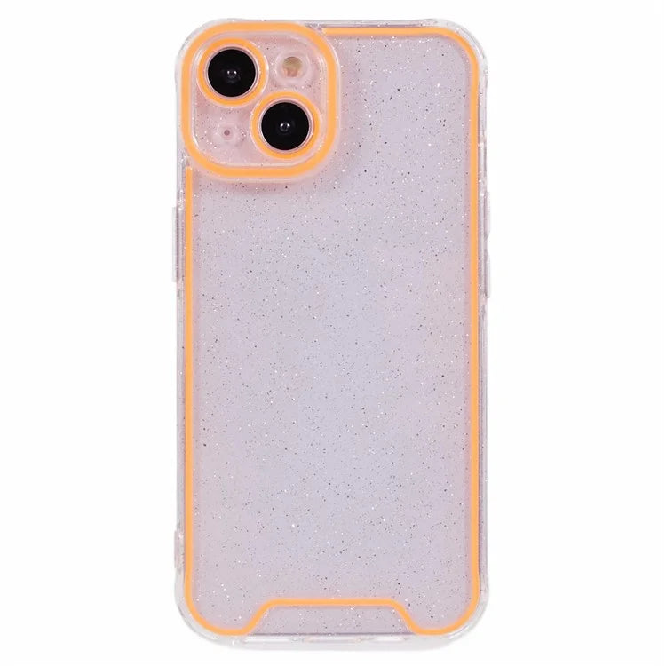 XW Series For iPhone 13 TPU Case Luminous Frame Glitter Bling Phone Cover