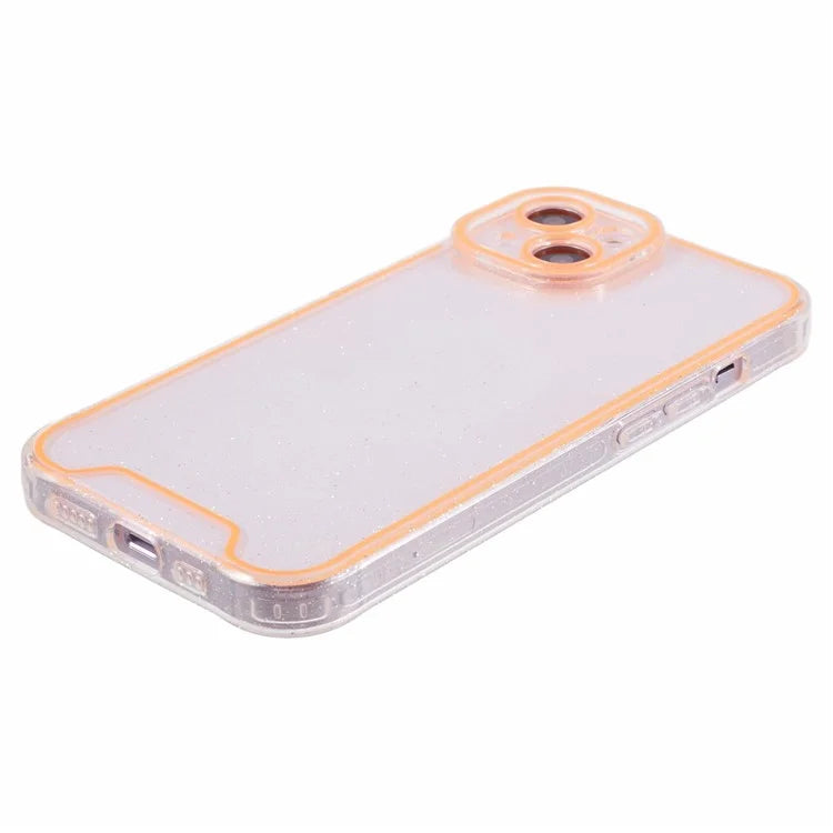 XW Series For iPhone 13 TPU Case Luminous Frame Glitter Bling Phone Cover