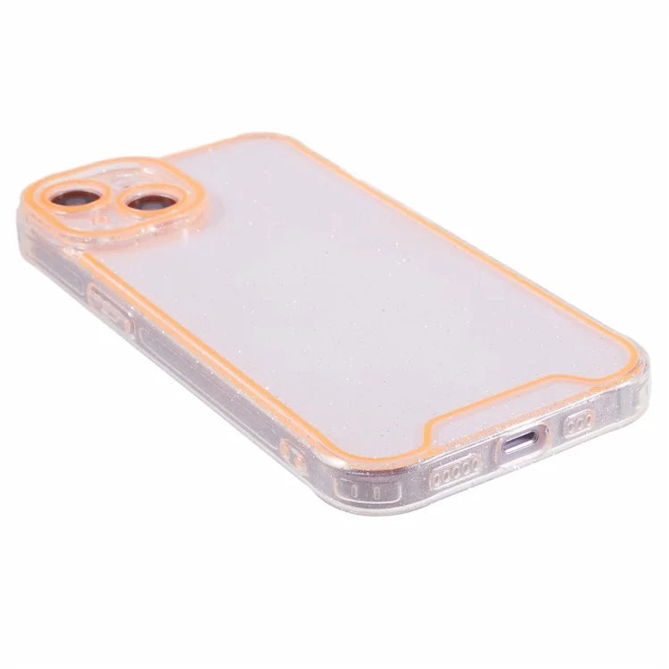 XW Series For iPhone 13 TPU Case Luminous Frame Glitter Bling Phone Cover