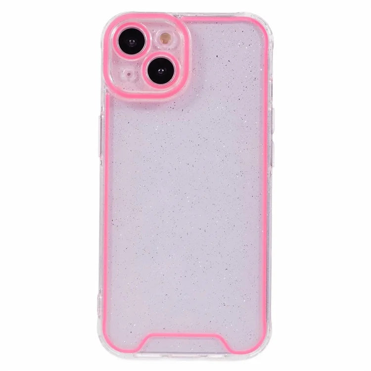 XW Series For iPhone 13 TPU Case Luminous Frame Glitter Bling Phone Cover