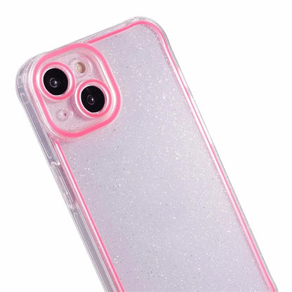 XW Series For iPhone 13 TPU Case Luminous Frame Glitter Bling Phone Cover