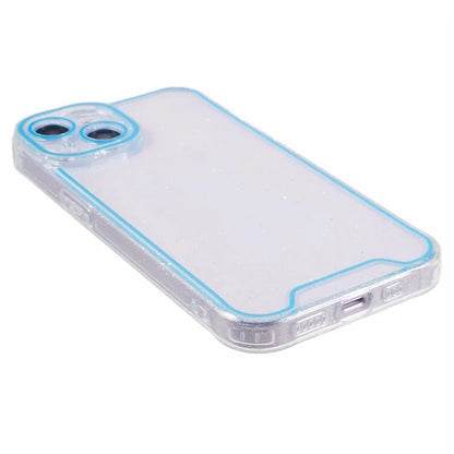 XW Series For iPhone 13 TPU Case Luminous Frame Glitter Bling Phone Cover
