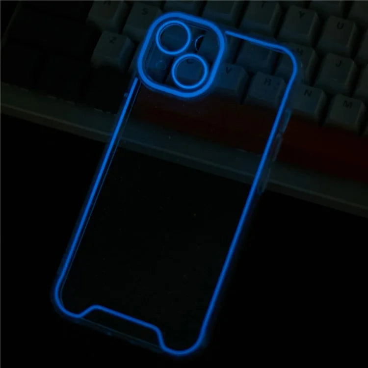 XW Series For iPhone 13 TPU Case Luminous Frame Glitter Bling Phone Cover