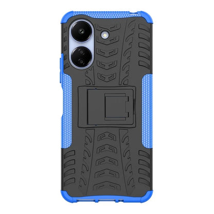 For Xiaomi Redmi 13C 4G / Poco C65 4G Case with Kickstand Tyre Pattern PC+TPU Shockproof Phone Cover