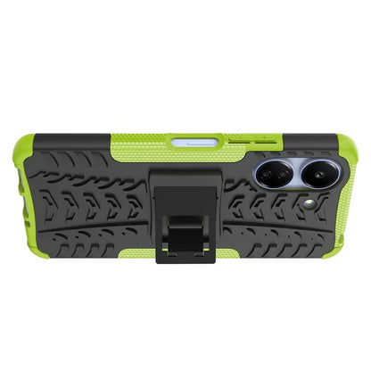 For Xiaomi Redmi 13C 4G / Poco C65 4G Case with Kickstand Tyre Pattern PC+TPU Shockproof Phone Cover
