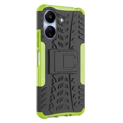 For Xiaomi Redmi 13C 4G / Poco C65 4G Case with Kickstand Tyre Pattern PC+TPU Shockproof Phone Cover