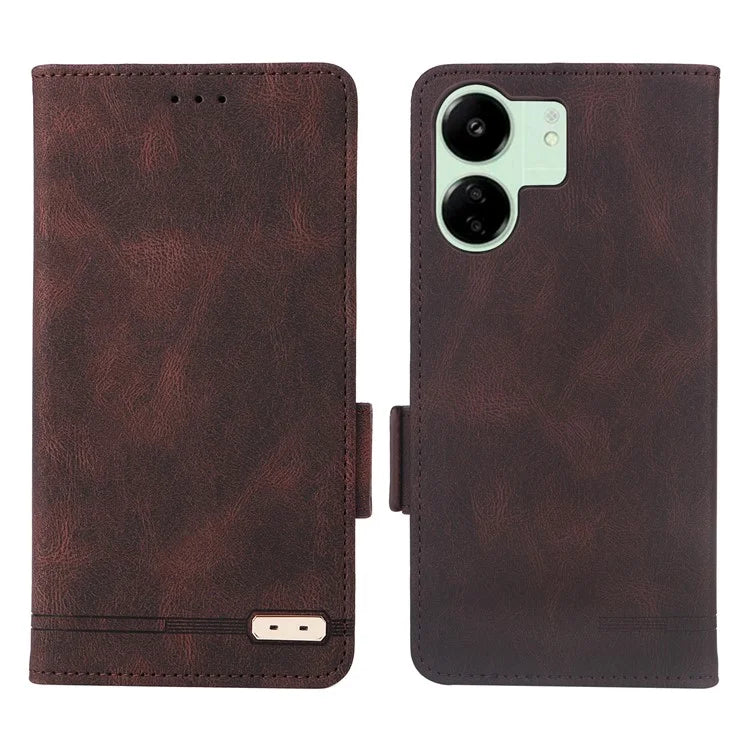 For Xiaomi Redmi 13C 5G Case Protective PU Leather Wallet Hardware Decor Phone Cover