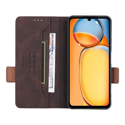 For Xiaomi Redmi 13C 5G Case Protective PU Leather Wallet Hardware Decor Phone Cover