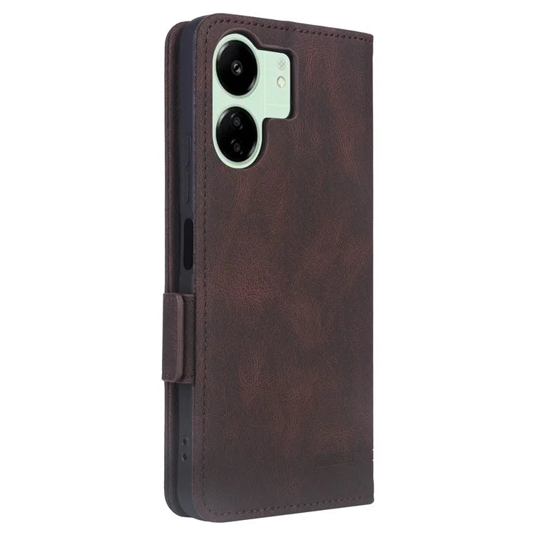 For Xiaomi Redmi 13C 5G Case Protective PU Leather Wallet Hardware Decor Phone Cover