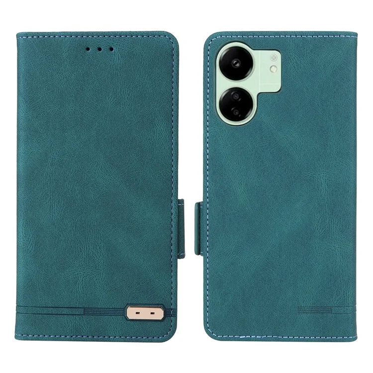 For Xiaomi Redmi 13C 5G Case Protective PU Leather Wallet Hardware Decor Phone Cover