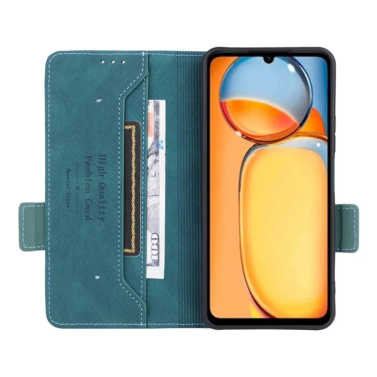 For Xiaomi Redmi 13C 5G Case Protective PU Leather Wallet Hardware Decor Phone Cover