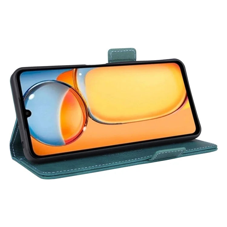 For Xiaomi Redmi 13C 5G Case Protective PU Leather Wallet Hardware Decor Phone Cover