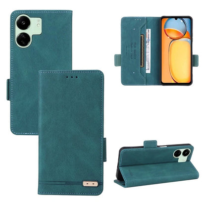 For Xiaomi Redmi 13C 5G Case Protective PU Leather Wallet Hardware Decor Phone Cover