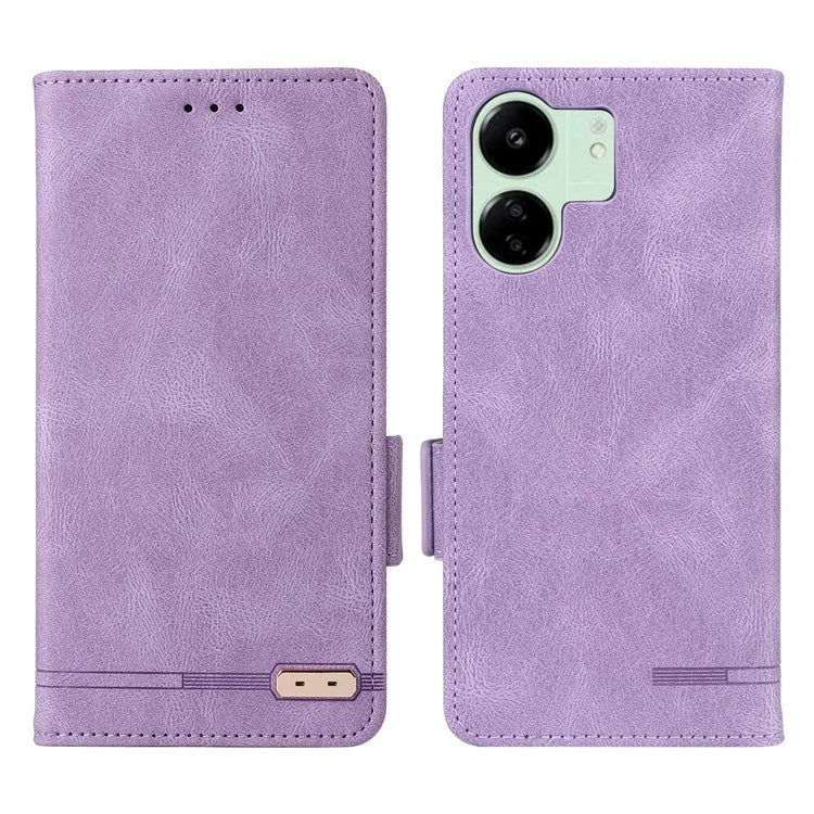 For Xiaomi Redmi 13C 5G Case Protective PU Leather Wallet Hardware Decor Phone Cover