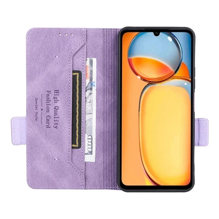 For Xiaomi Redmi 13C 5G Case Protective PU Leather Wallet Hardware Decor Phone Cover