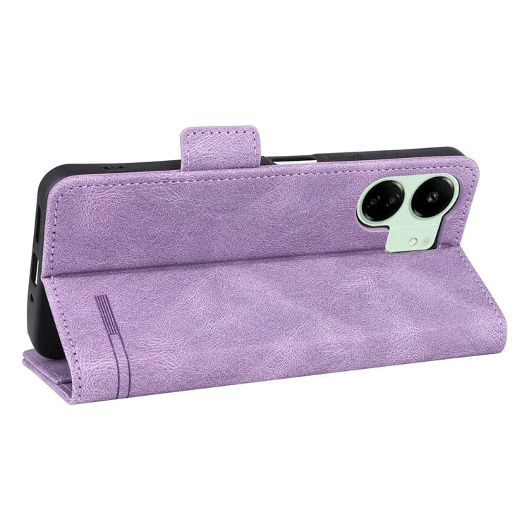 For Xiaomi Redmi 13C 5G Case Protective PU Leather Wallet Hardware Decor Phone Cover