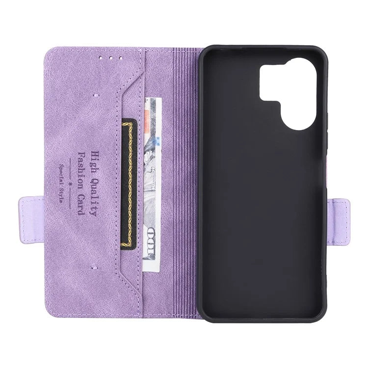 For Xiaomi Redmi 13C 5G Case Protective PU Leather Wallet Hardware Decor Phone Cover