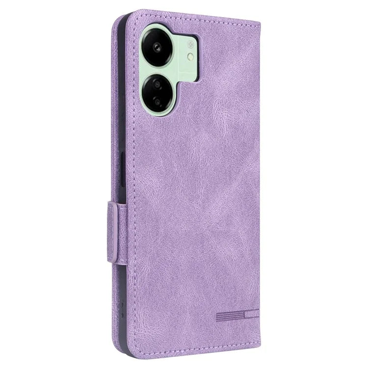 For Xiaomi Redmi 13C 5G Case Protective PU Leather Wallet Hardware Decor Phone Cover