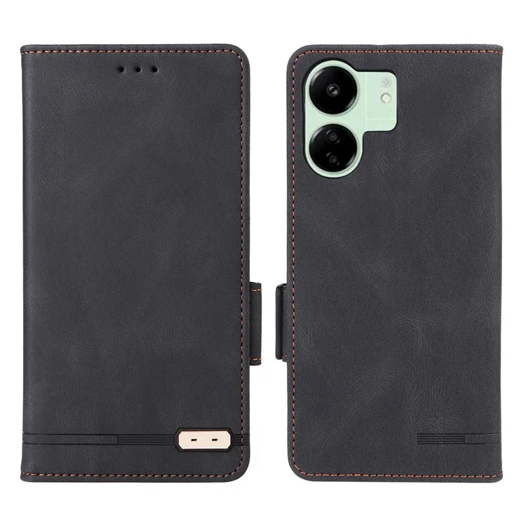 For Xiaomi Redmi 13C 5G Case Protective PU Leather Wallet Hardware Decor Phone Cover