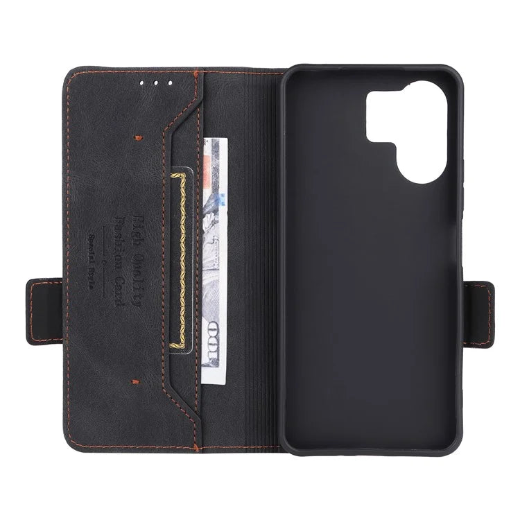 For Xiaomi Redmi 13C 5G Case Protective PU Leather Wallet Hardware Decor Phone Cover