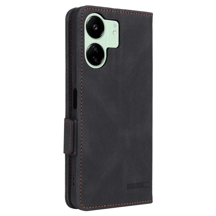 For Xiaomi Redmi 13C 5G Case Protective PU Leather Wallet Hardware Decor Phone Cover