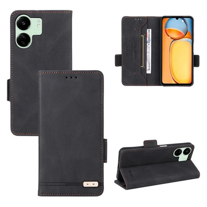For Xiaomi Redmi 13C 5G Case Protective PU Leather Wallet Hardware Decor Phone Cover