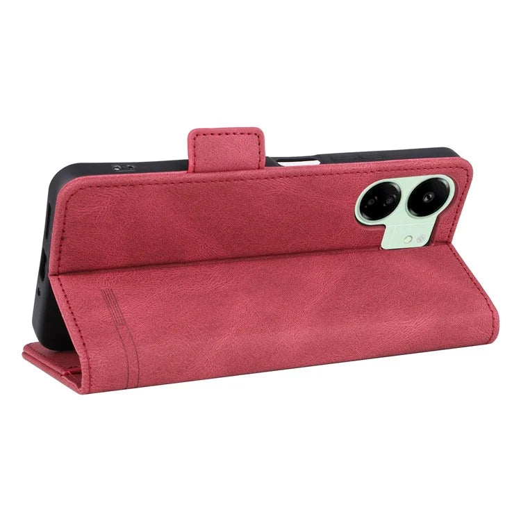 For Xiaomi Redmi 13C 5G Case Protective PU Leather Wallet Hardware Decor Phone Cover